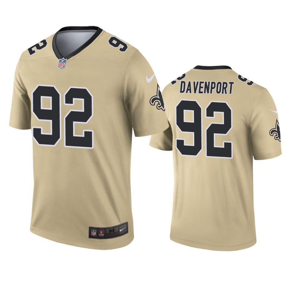 New Orleans Saints Marcus Davenport 2019 Inverted Legend Gold Jersey