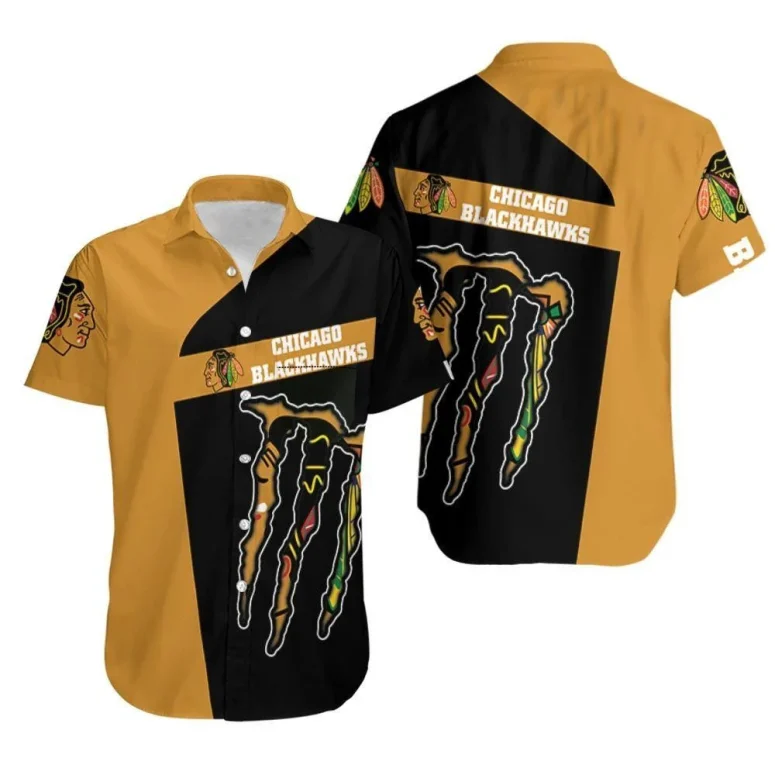 Chicago Blackhawks Golden Edge Hawaiian Shirt