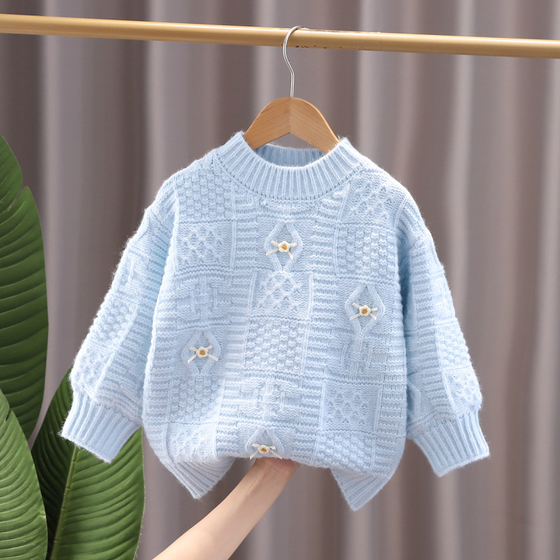 2023 Ins New Winter Pullover Sweaters Girls Knit Overall Sweaters Children Fashion Girls Sweater alx