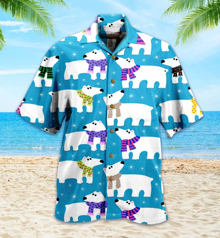 Polar Bear Winter Blue Hawaii Shirt Ha2315