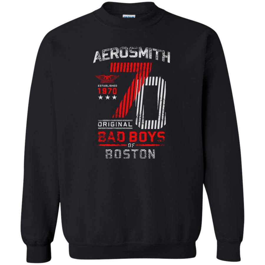 AGR Aerosmith Est 1970 Bad Boys of Boston Retro Tee Crewneck Pullover Sweatshirt