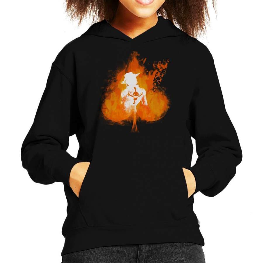 One Piece Ace On Fire Kid’s Hooded Sweatshirt