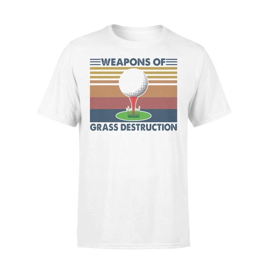 Golf Weapons Of Grass Destruction Vintage Retro T-shirt