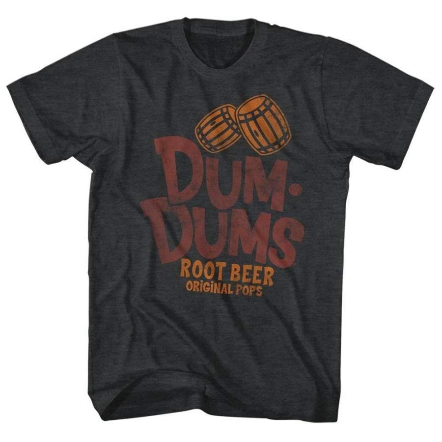 Dum Dums Root Beer Flavor Original Pops Sugar Candy Lollipop Adult T-Shirt Tee