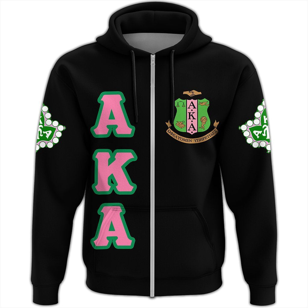 Greek Life Hoodie – Alpha Kappa Alpha Letters Zip Hoodie