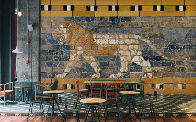 3D Brick Lion Wall Mural Wallpaper  Sww 13