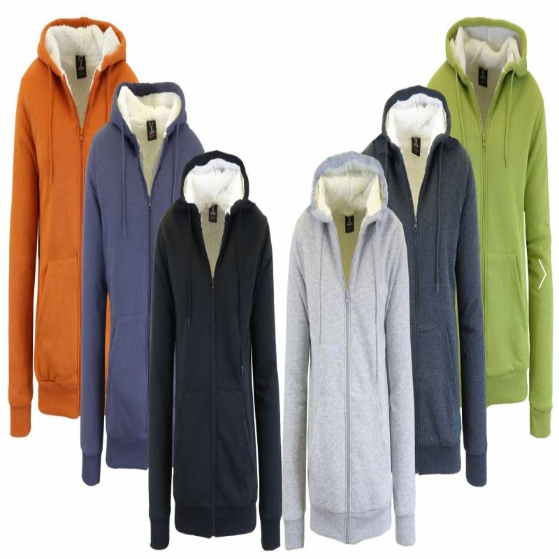 [2-Pack] Men’s Sherpa Fleece Lined Hoodies with Full Zip Closure