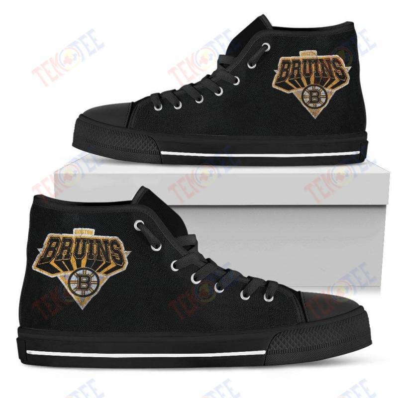 Mens Womens Boston Bruins High Top Shoes 3D Simple Logo Shoes TMT775