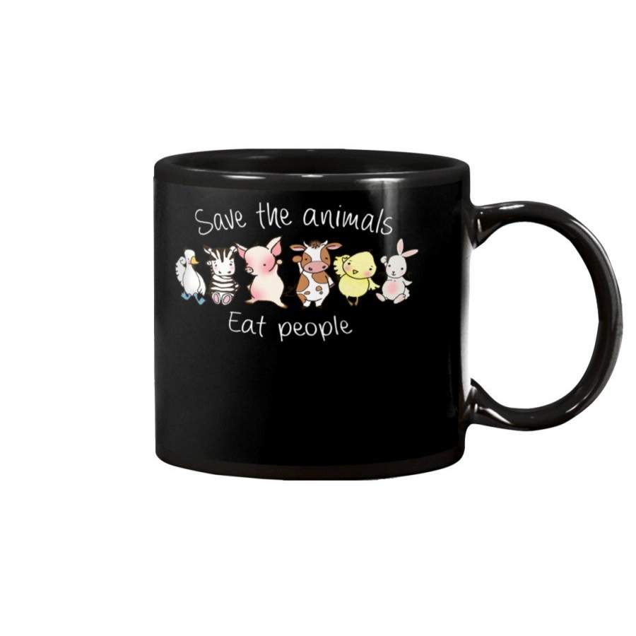 Save The Animals Eat People Vegan Mug