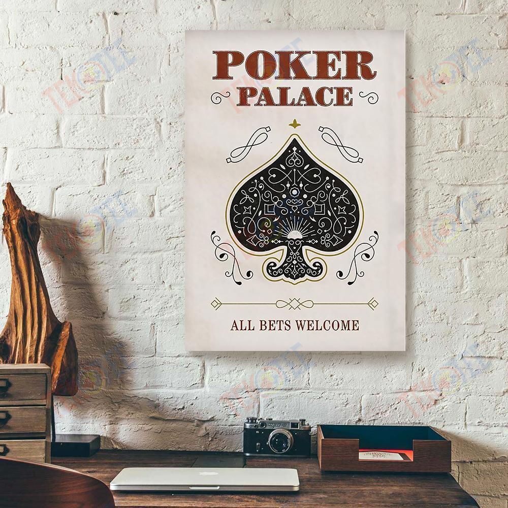 Canvas Artwork Poker Palace All Bets Welcome Vertical Canvas Wall Art Alluring Living Room Bedroom Bathroom Home Decoration