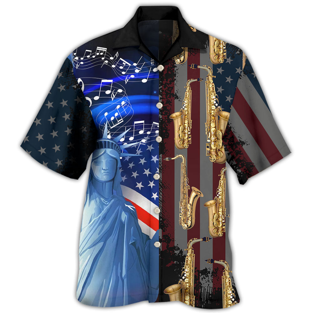 Saxophone Music Usa Flag Independence Day Hawaii Shirt Ha35639