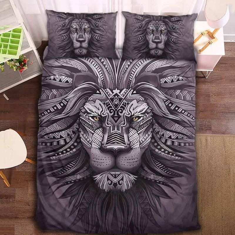 3D Lion Mandala Vintage Printed Bedding Set Bedroom Decor