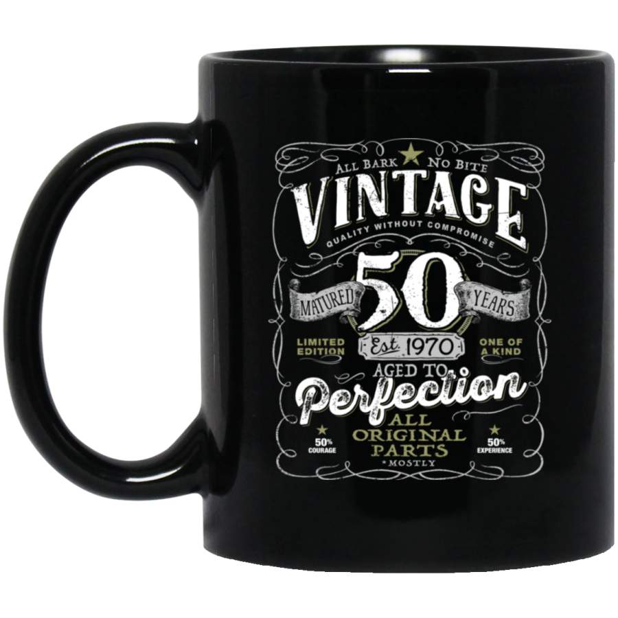 Vintage 50th 1970 Aged To Perfection Birthday Mug