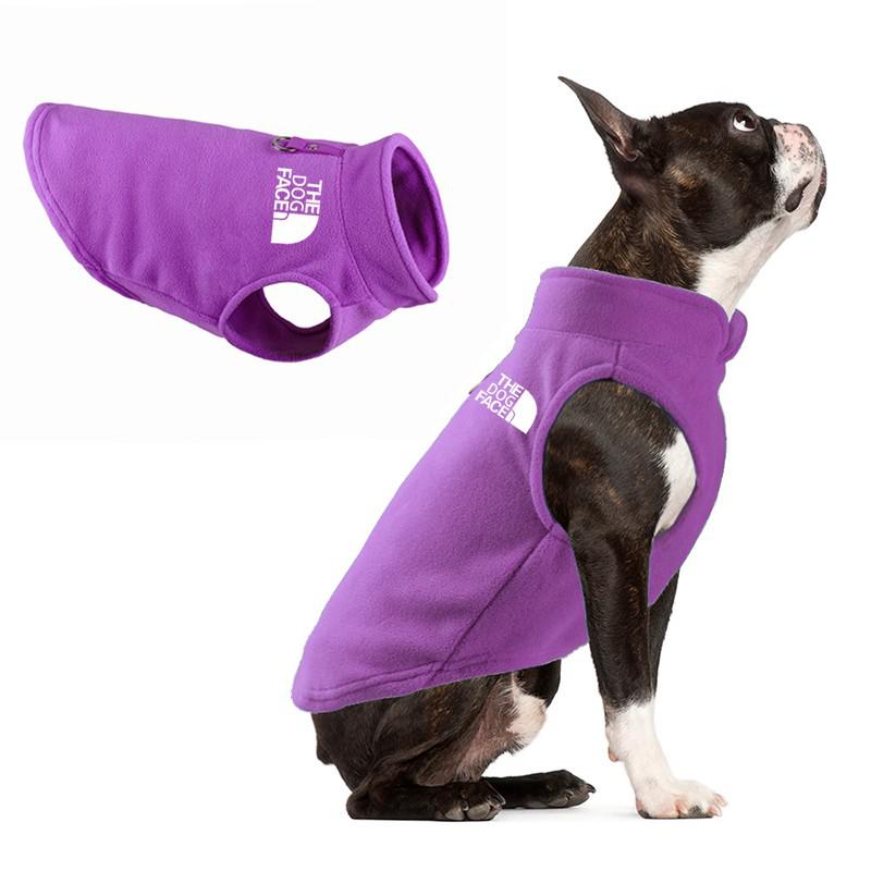 Winter outdoor dog clothes Fleece Dog Vest Jacket For Small Medium Dogs French Bulldog Puppy Dog Cat Clothing with Pull Ring alx