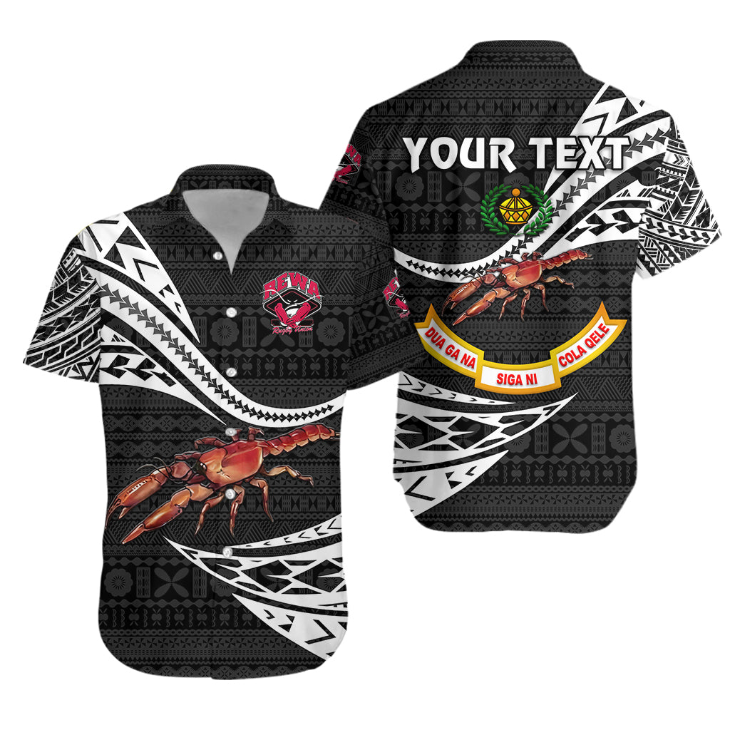 (Custom Personalised) Fiji Rewa Rugby Union Hawaiian Shirt Unique Version – Black Lt8