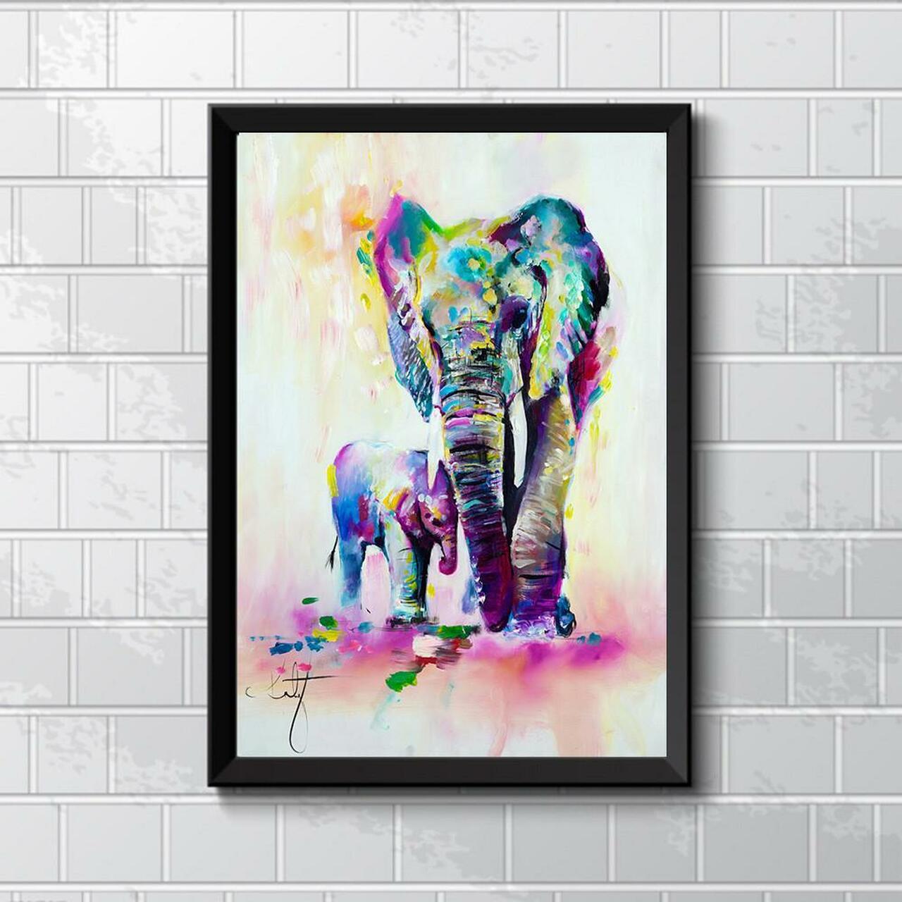 Kate Hd Printed On Animal Elephant Son Pictures Full Hd Personalized Customized Canvas Art Wall Art Wall Decor