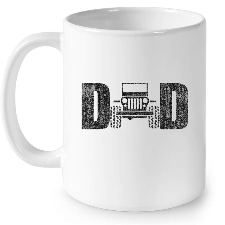 Jeep Dad Simple Cool Vintage Father’s Day Gift (w) – Full-Wrap Coffee White Mug