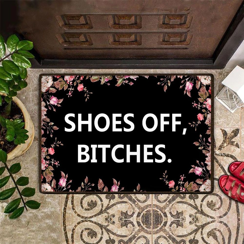 Shoes Off Doormat Shoes Off Bitches Doormat Funny Outdoor Mat Saying Outside Door Mat