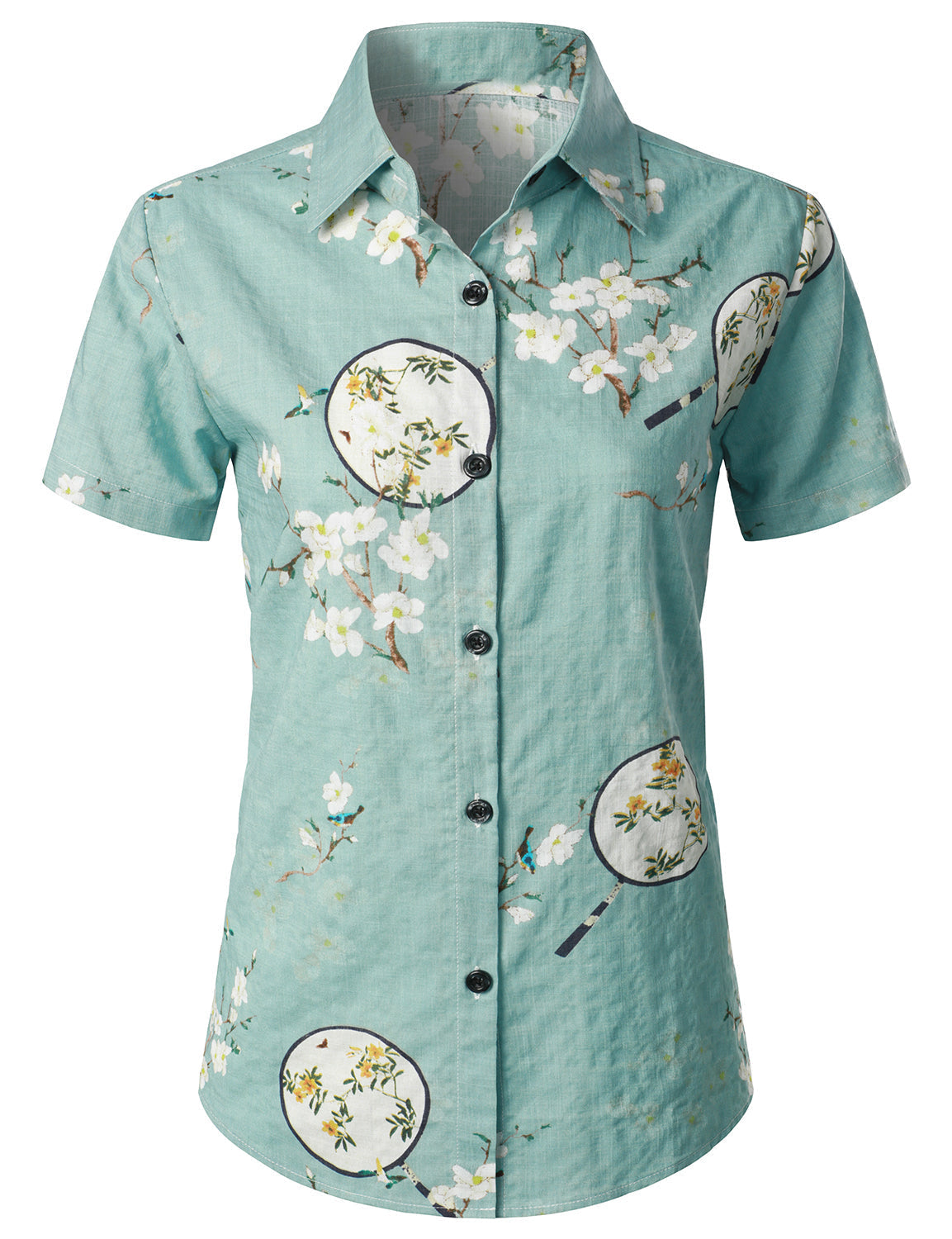 Floral Print Casual Hawaii Short Sleeve Shirt Ha9026