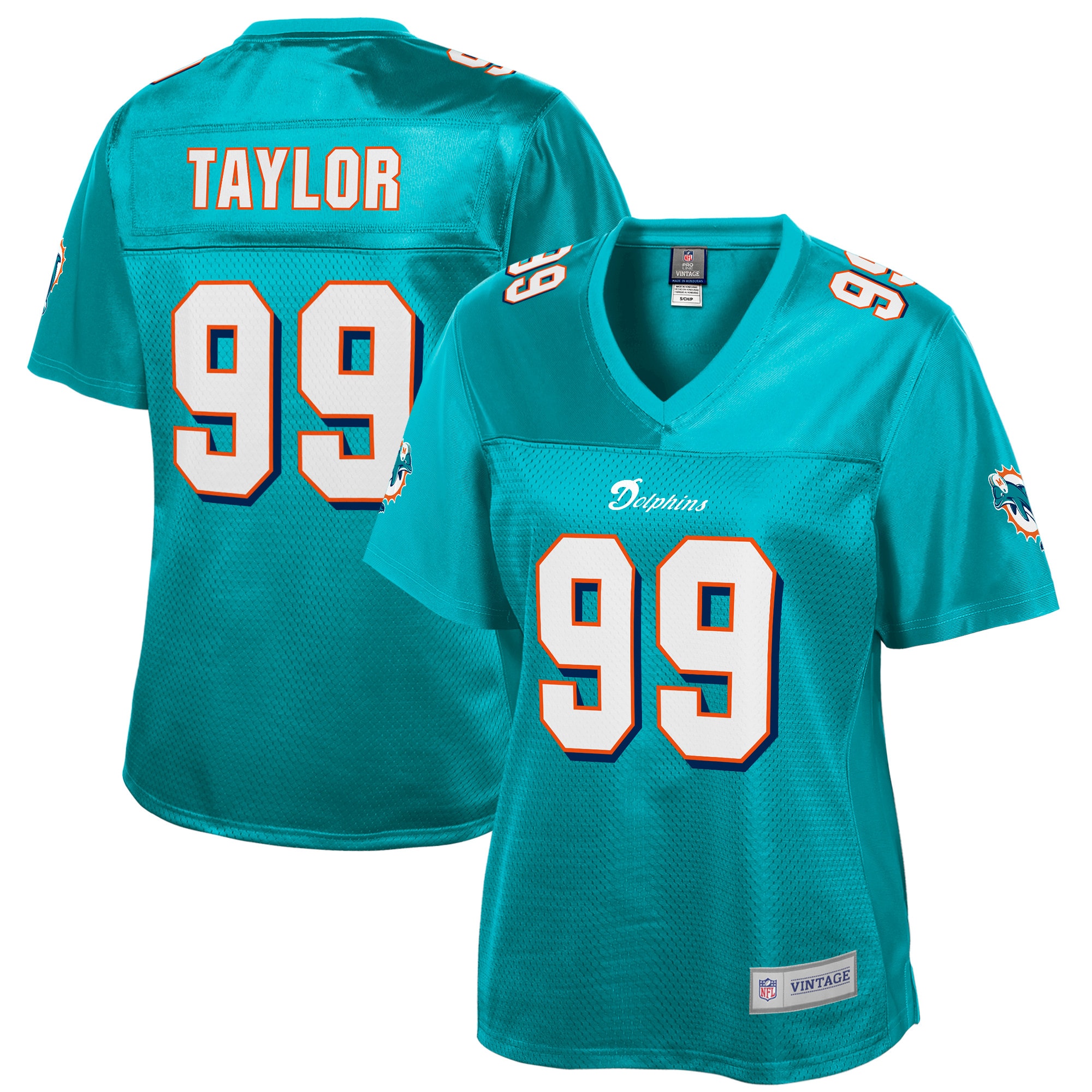 Jason Taylor Miami Dolphins NFL Pro Line Women's Retired Player Replica Jersey – Aqua