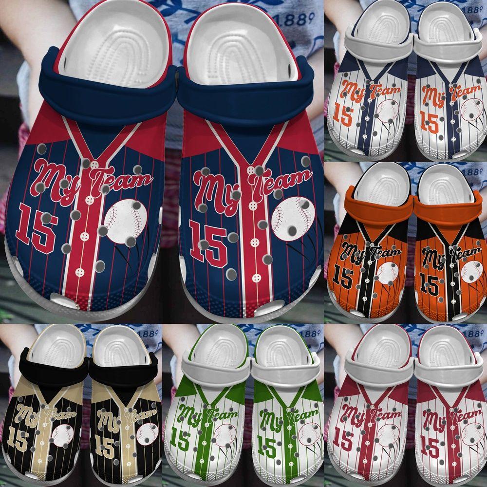 Baseball Personalized Clog, Custom Name, Text, Color, Number Fashion Style For Women, Men, Kid, Print 3D Jersey Theme