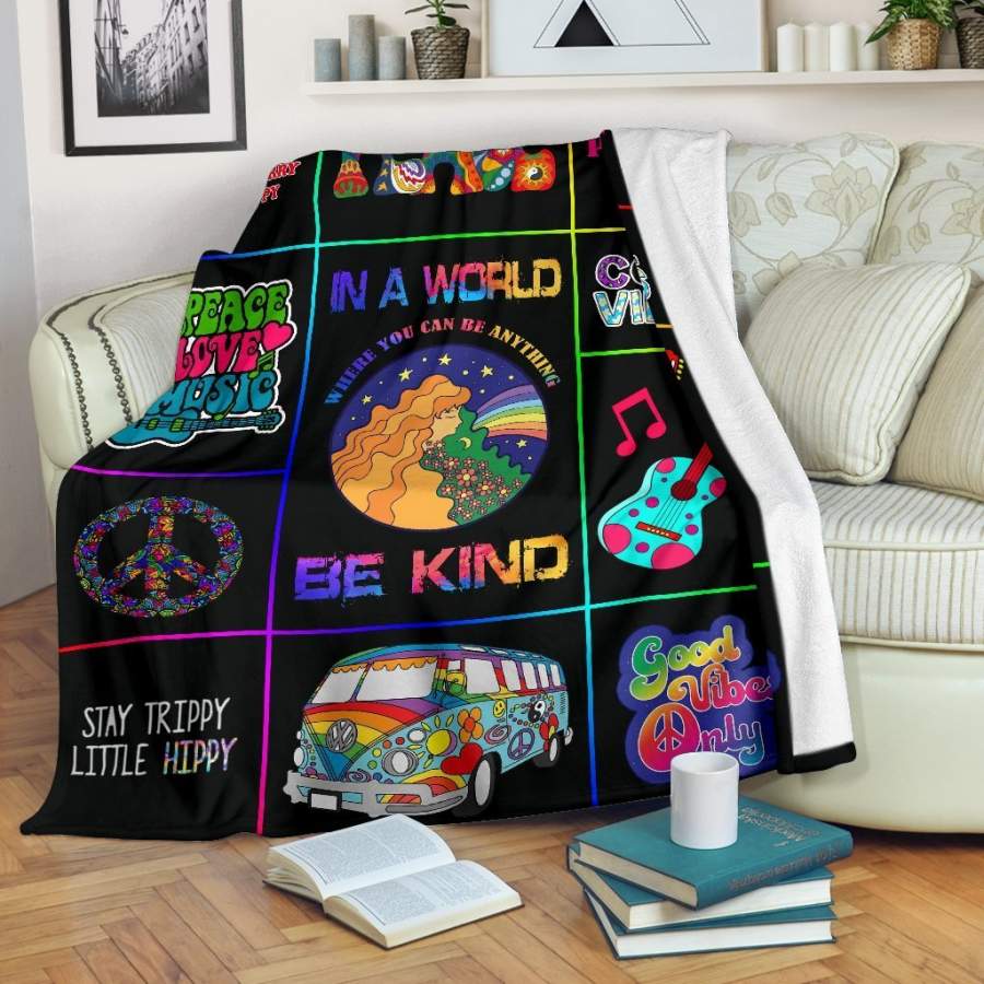 Hippie Be Kind Blanket Trending Gift For People