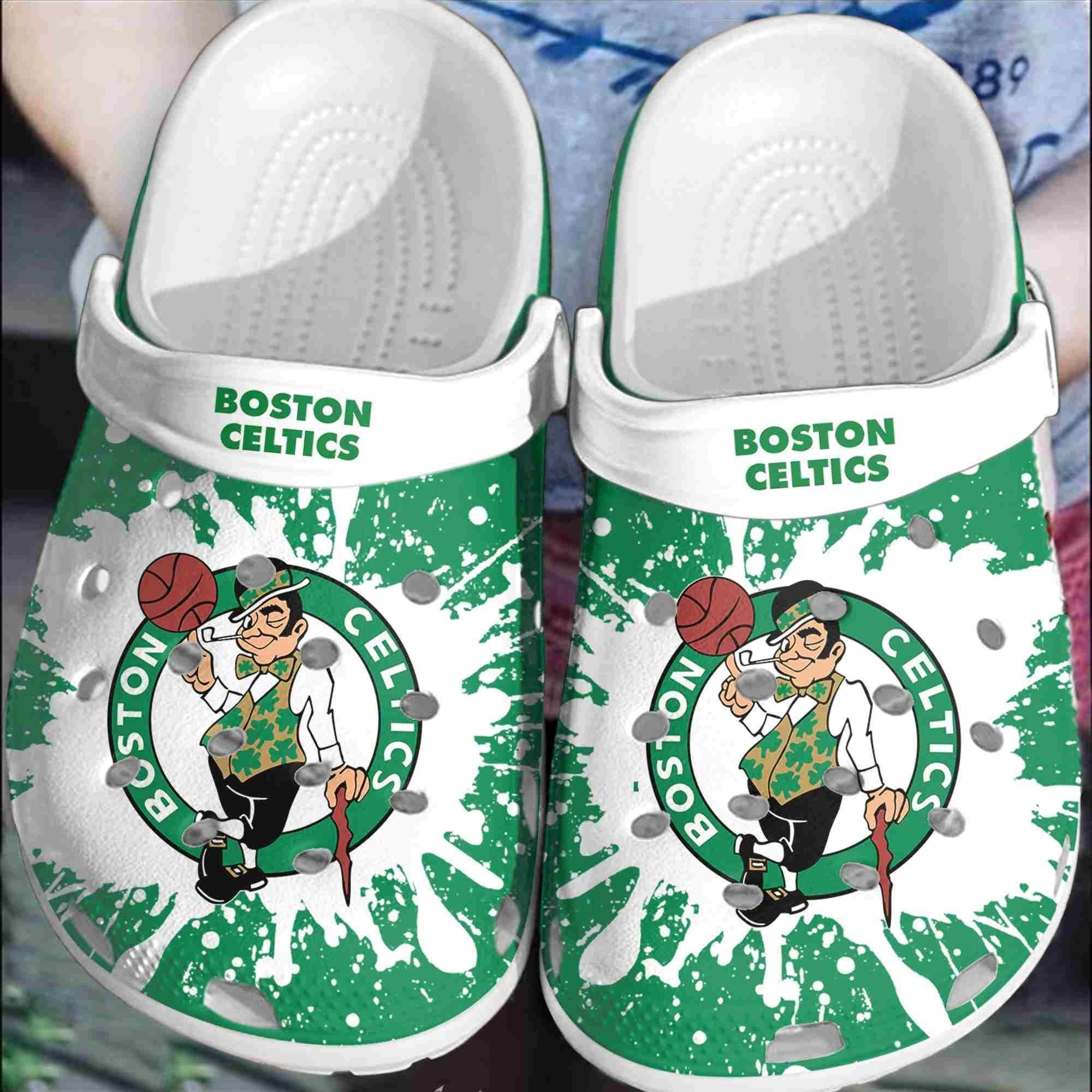 Boston Celtics Basketball Club Crocss Clogs Comfortable Crocband Shoes For Men Women