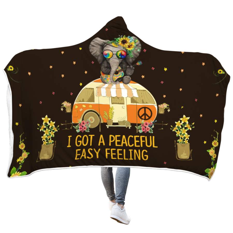 I Got A Peaceful Easy Feeling Hippie Hooded Blanket