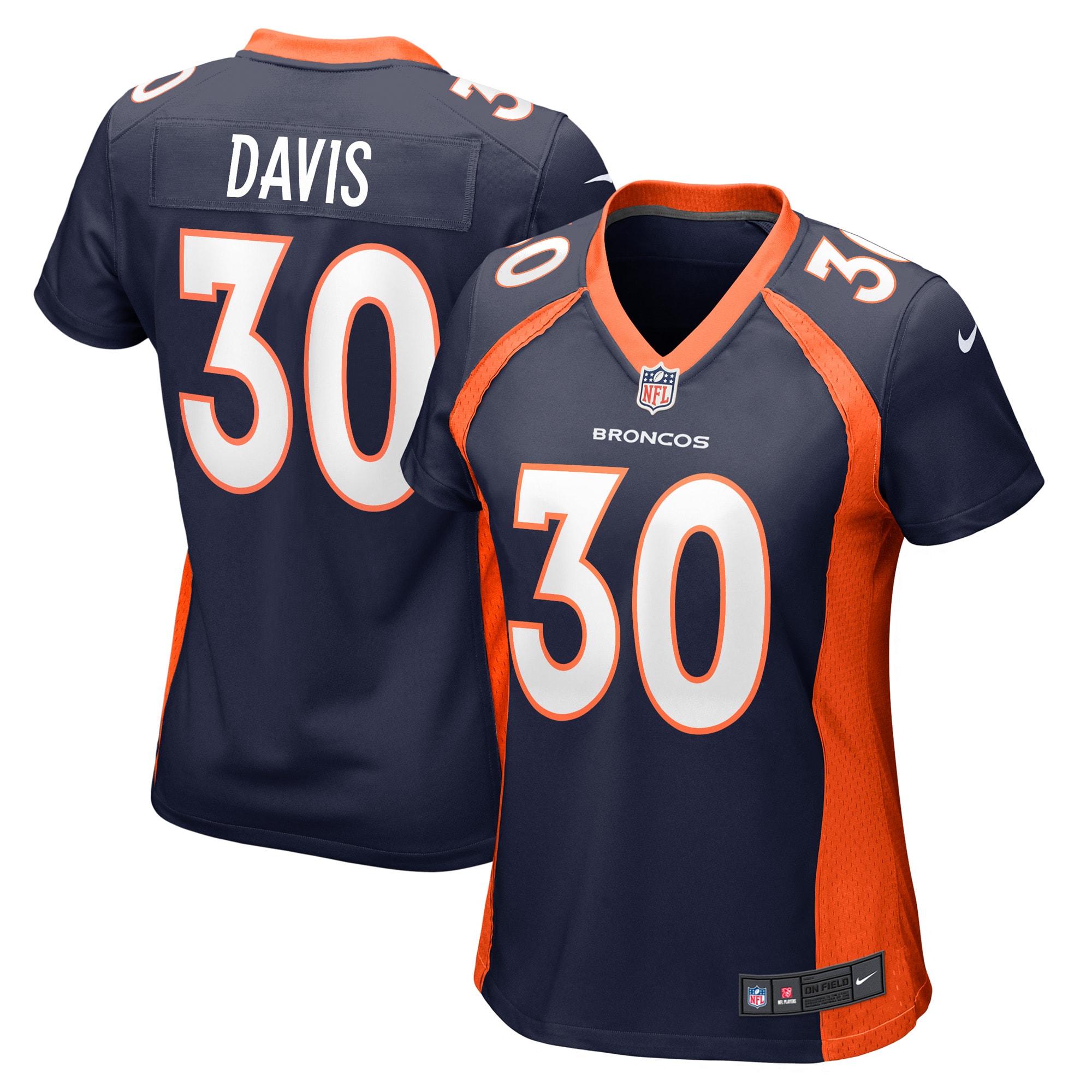 Terrell Davis Denver Broncos Women's Retired Player Jersey – Navy