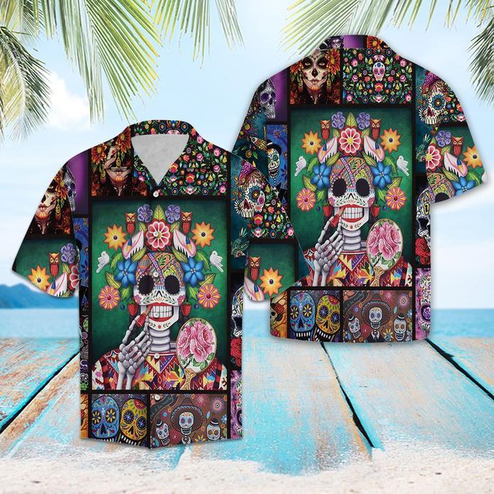 Sugar Skull Make Your Mind Fly Aloha Hawaii Shirts For Men Women Ha32691