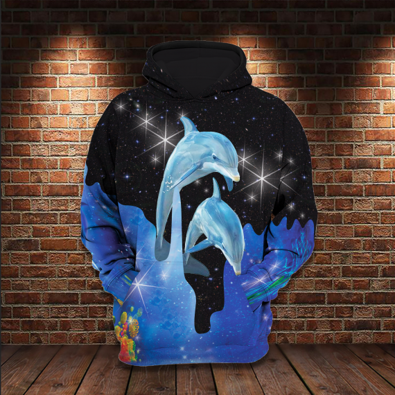 Dolphin Couples Amazing All Over Print Dolphin Lover Gifts Us Unisex Size Hoodie