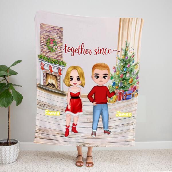 Personalized Blanket Couple Pictures – Cute Couple Christmas Gifts – Wedding Anniversary Gifts For Couples