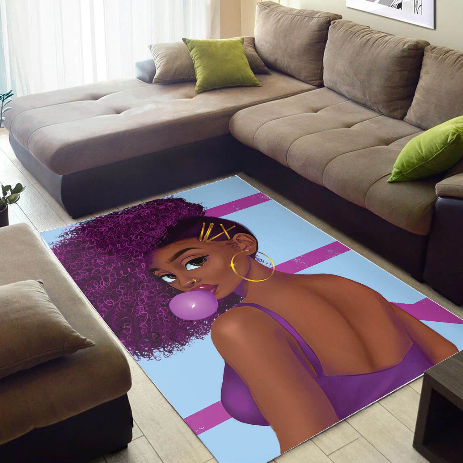 Afrocentric Rugs Beautiful Black Afro Girl African Inspired Area Rug African Themed Decorating Ideas WBG20265