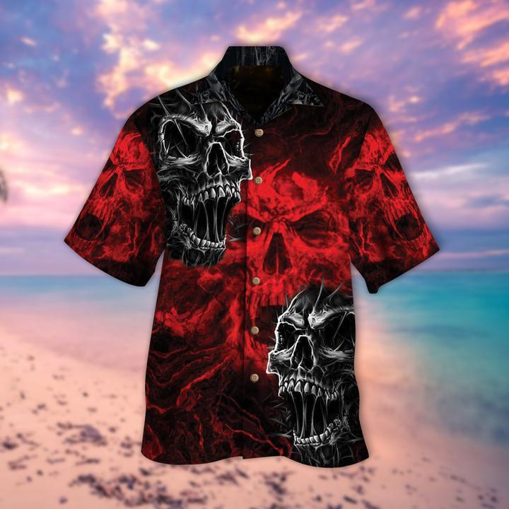 The Red Skull Halloween Hawaiian Shirt | For Men & Women | Adult | Hw9350