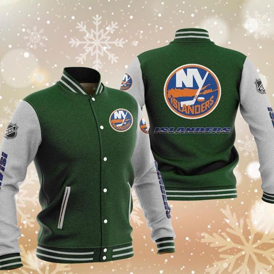 New York Islanders Green Baseball Jacket