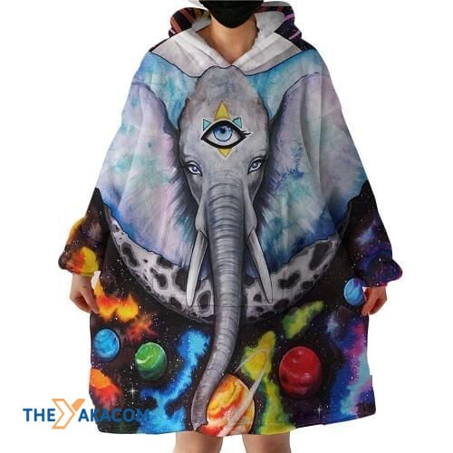 Face Of Elephant Galaxy Summer Hoodie Blanket Amazing Artistic