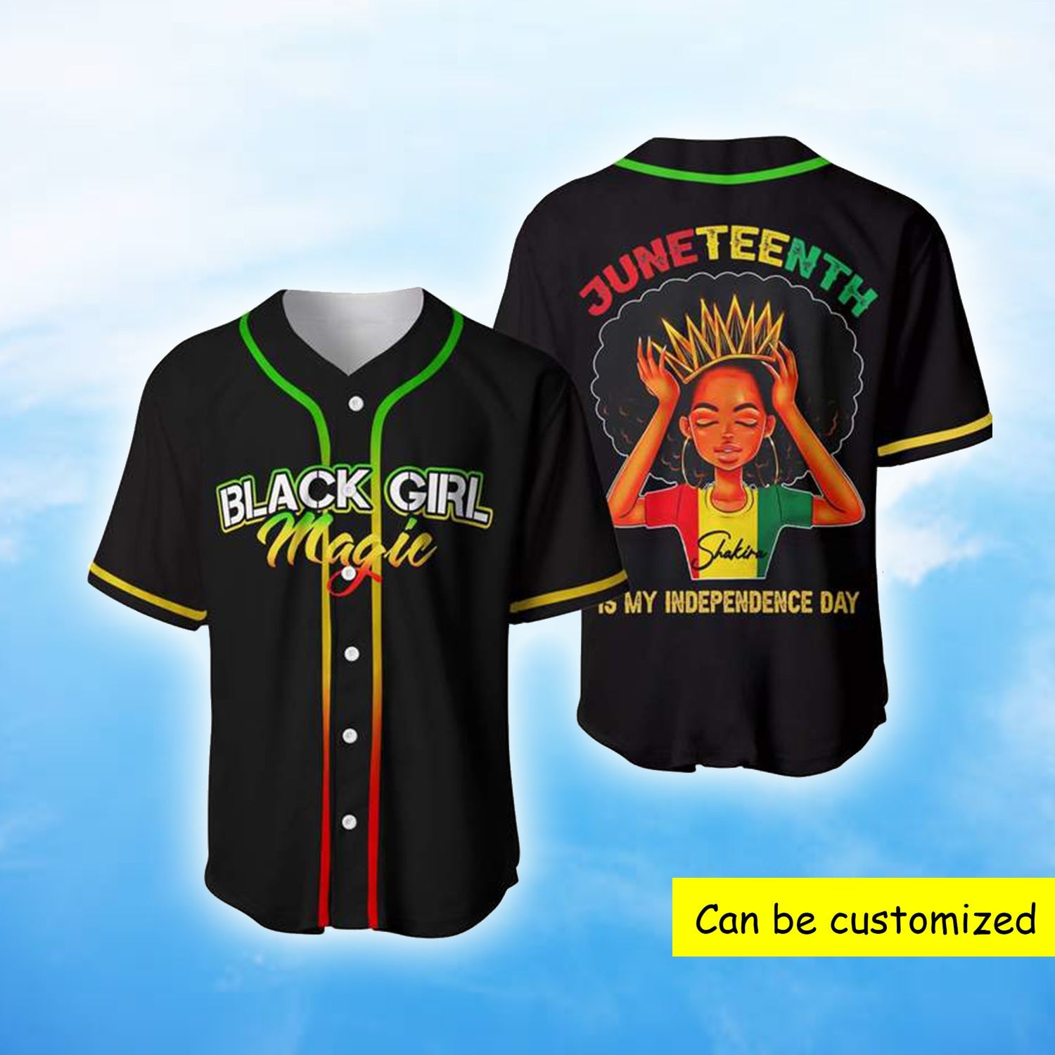 Black Girl Magic Juneteenth Is My Independence Day African Baseball Tee Jersey Shirts 3D