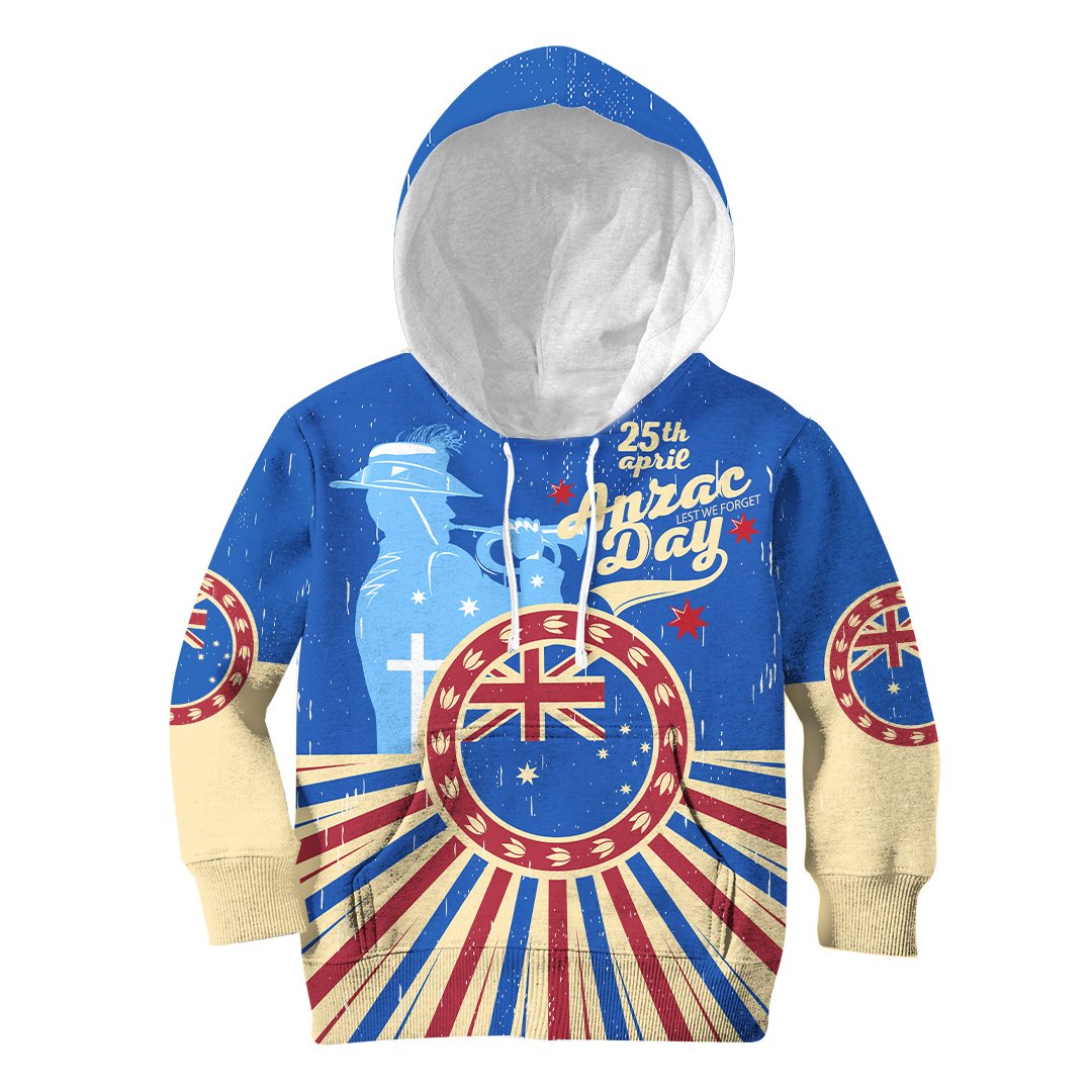 1stTheWorld Vintage Style Hoodie Kid – Happy Australia’s Anzac Day A25