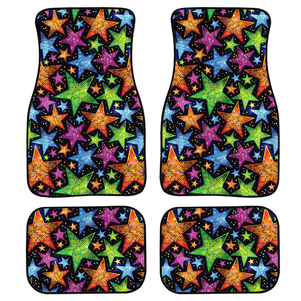 Fantastic Star Pattern Print Front And Back Car Floor Mats, Front Car Mat