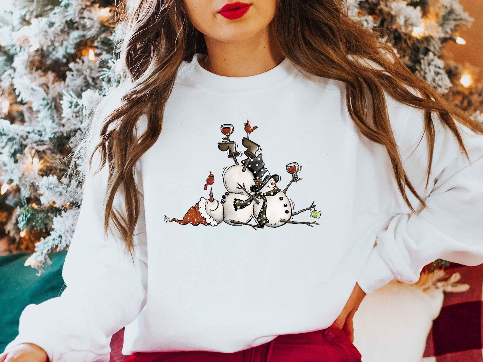 Snowman Sweatshirt 2D Crewneck Sweatshirt All Over Print Sweatshirt For Women Sweatshirt For Men Sws5051