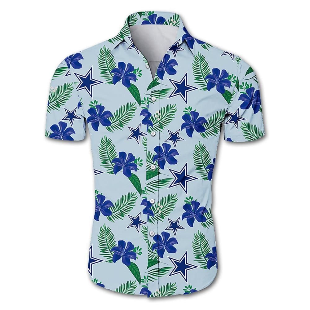 Dallas Cowboys Tropical Flower Hawaii Shirt White Men Women Beach Wear Short Sleeve Ha110093