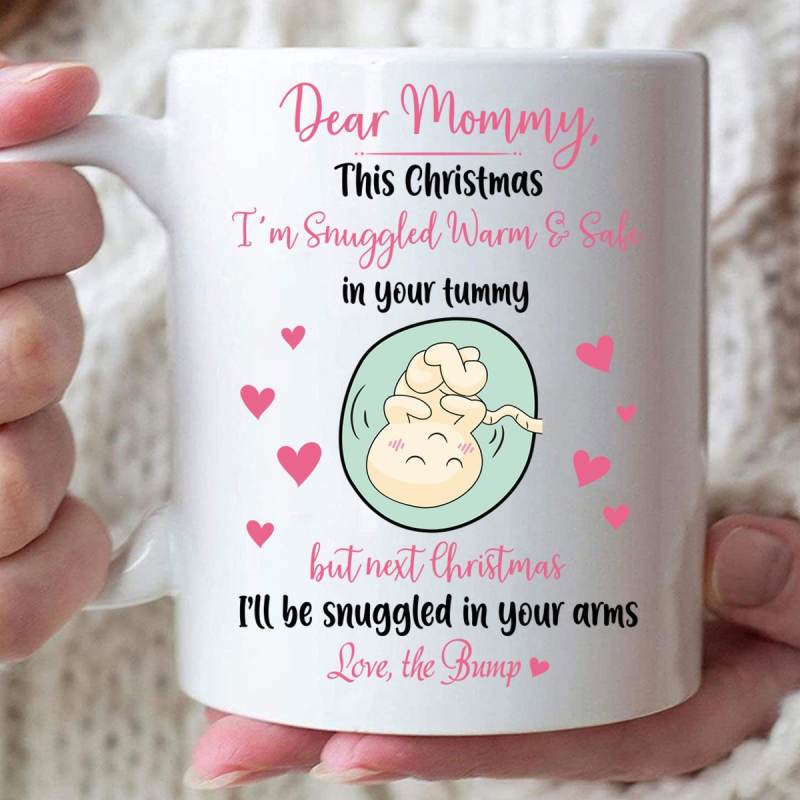 Personalized Christmas Gift For Expecting Mom Dear Mommy Warm & Safe Mug