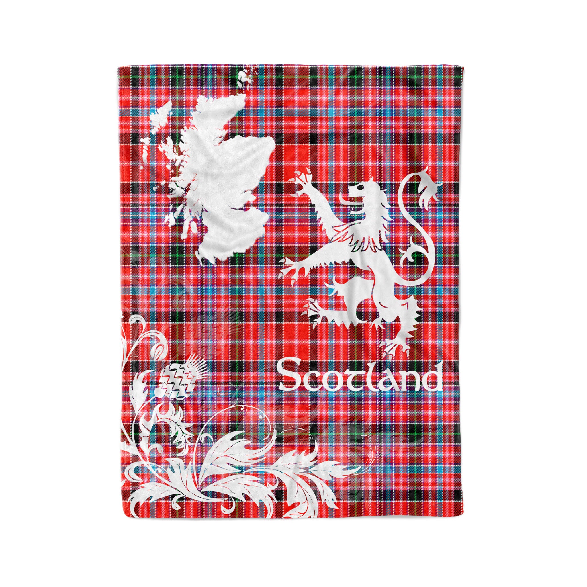 Tartan Plaid Fleece Blanket Tartan Blanket Thistle And Lion Scottish Clan Meikle Plaid Blanket