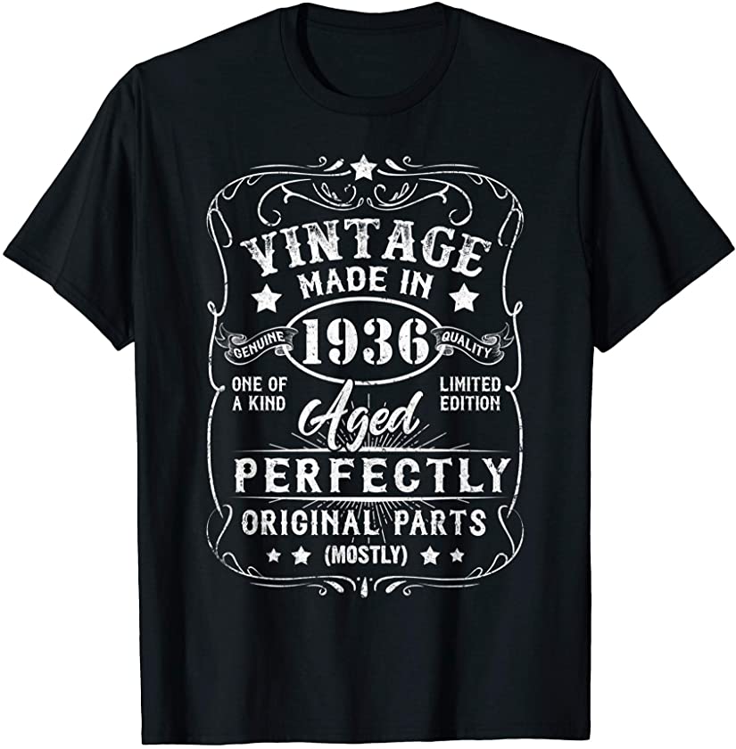 Vintage Made In 1936 Retro Classic 85th Birthday Decorations T-Shirt