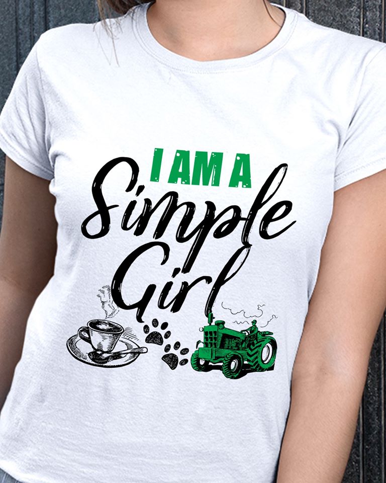 I Am A Simple Girl Coffee Paw Farm Girl Standard Women’s T-shirt