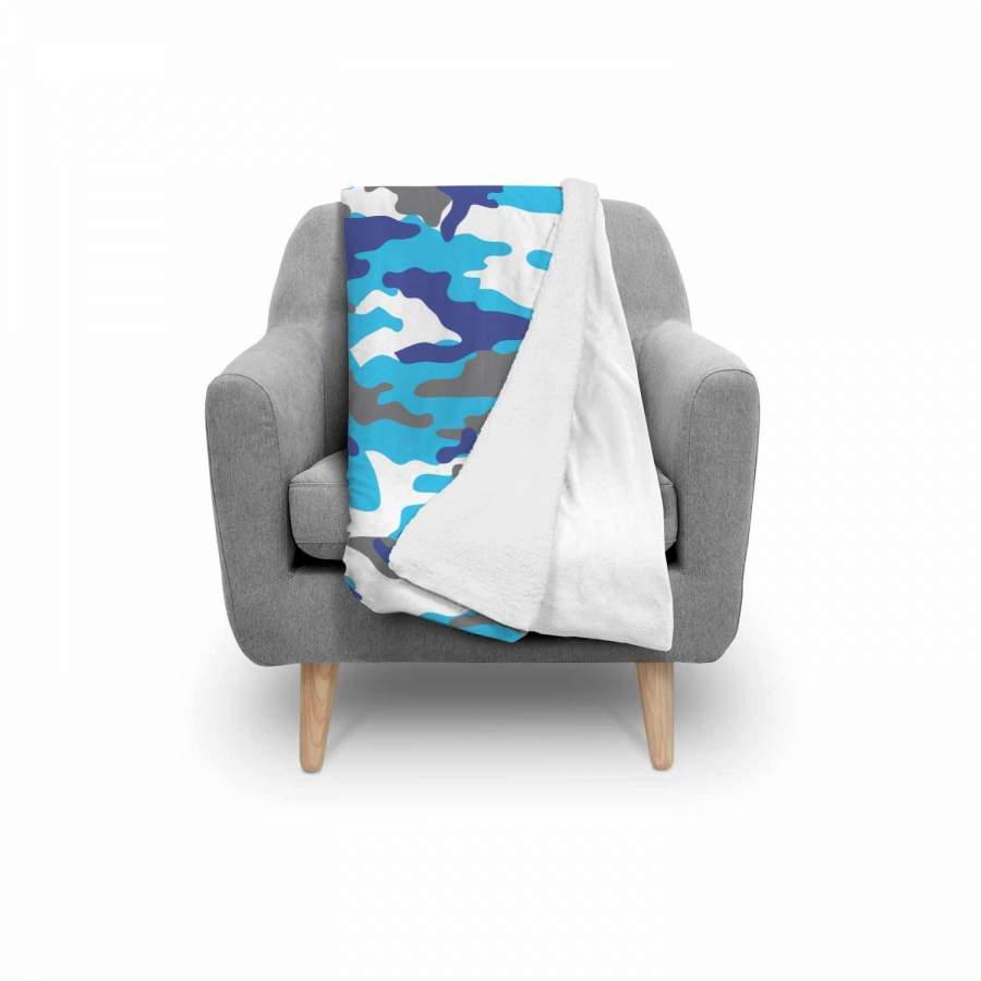 Blue Snow Camouflage Print Sherpa Blanket – Justbeperfect Shop