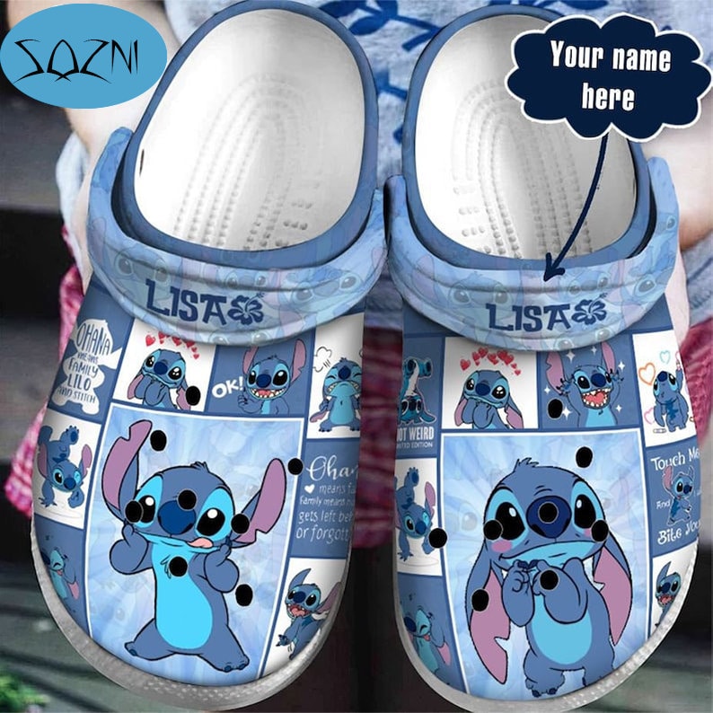 Personalized Lilo Stitch Crocband Clogs Shoes, Clogs Shoes For Men Women and Kid, Funny Clogs Crocs, Crocband, Halloween Gift, Holiday Gifts