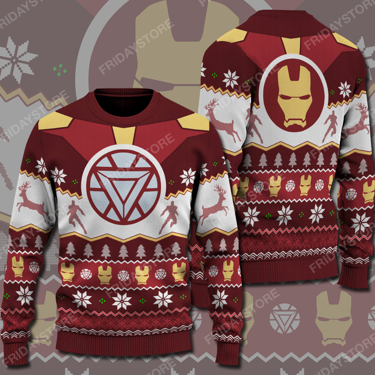 Unifinz Mv Ugly Sweater Ironman Character Christmas Pattern Sweater Cool Ironman Ugly Sweater 2022