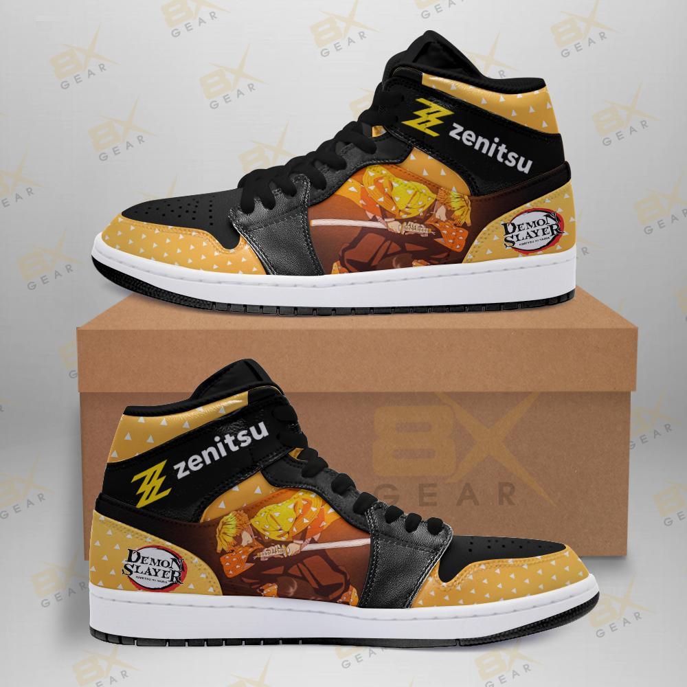 Demon Slayer Shoes Zenitsu Jordan Sneakers Amazing Fan Gift S12071