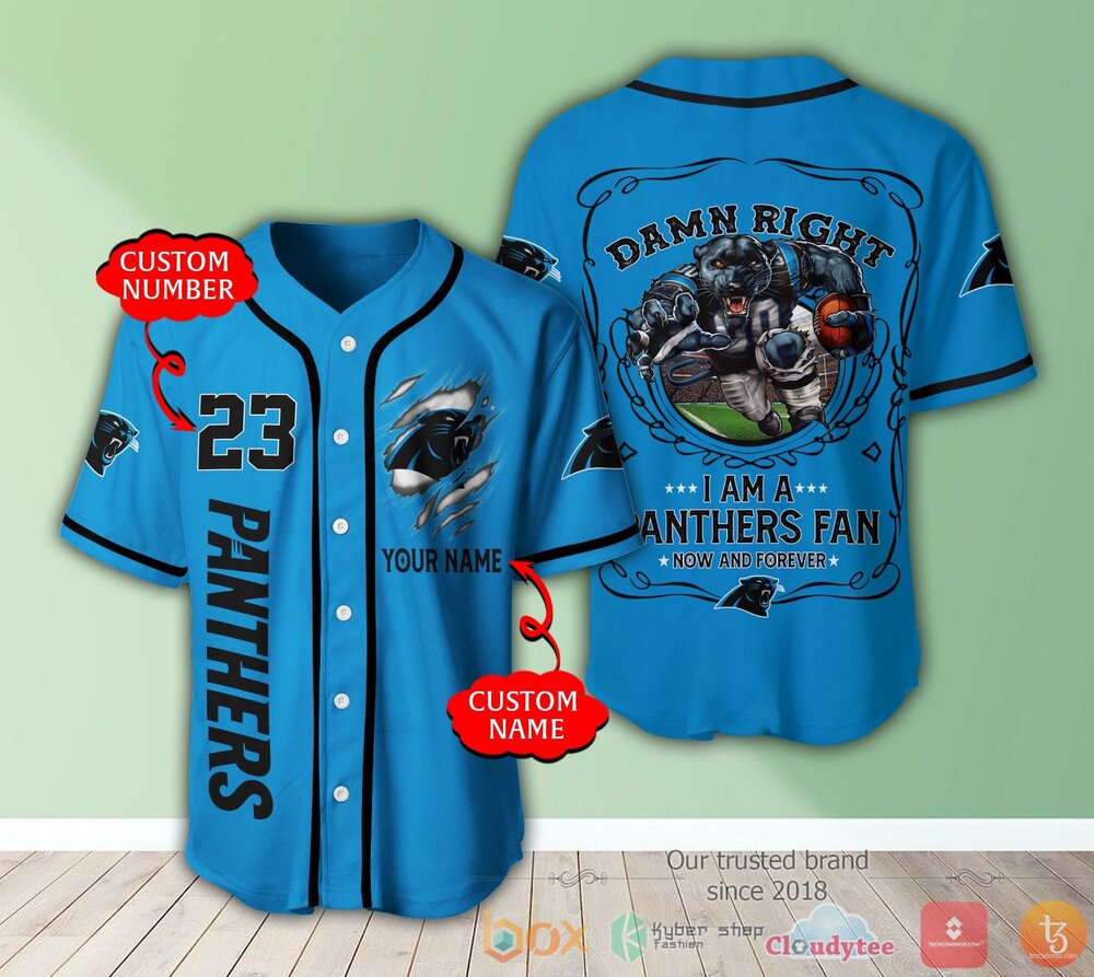 New National Football League Carolina Panthers Personalized Baseball Jersey Shirt